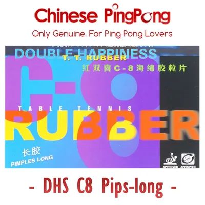 DHS C8 Table Tennis Rubber LONG PIPS C-8 Ping Pong Topsheet OX Sponge