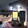 Outdoor Solar LED Light Sensor Remote Control Wall Lamp Waterproof Emergency Street Security