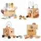 Baby Montessorri Toys Wooden Five-in-one Wooden Multifunctional Toys Activity Cube Silicone