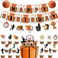 Basketball Balloons Set Happy Birthday Banner Party Favors Supplies Cake Decorating Supplies