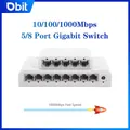 DBIT 5 /8 Port Gigabit Data Switch Network Hub Desktop Ethernet Splitter Plug & Play Shielded Ports