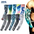 KEMALOCE Cycling Arm Warmer Compress Summer Running&Basketball UV Protection Ice Fabric White&Black