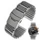 20/22/24mm Steel Dive Shark Mesh for Milanese Watch Bracelet Strap Band Weaving Double Snap Strap