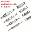 Metal Watch Buckle 3mm 4mm 5mm 6mm Double Pull Folding Butterfly Clasp Stainless Steel Watch Strap