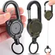 Retractable Heavy Duty Pull Reel Carabiner Key Chains Strong Steel Wire Rope Buckle Spring Key Ring
