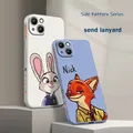 Disney Zootopia Couples For Apple iPhone 15 Ultra 14 13 12 11 XS XR X 8 7 Pro Max Plus Mini Liquid