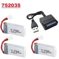 3.7V 380mah Lipo Battery 752035 Battery and Charger Combination For Hubsan X4 H107 H107L H107D JD385