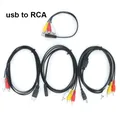 USB 2.0 A male Female Socket To 2 RCA 2RCA Male Plug connector converter Audio Video Extension Cable