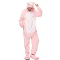 Adult Pig Kigurumi Women Men Cartoon Animal Cosplay Costume Winter Onesie Pajama Hooded Couple Funny