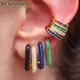 KEYOUNUO Gold Filled CZHoop Earrings For Women Colorful Zircon Earcuffs Earrings 2023 Fashion Party