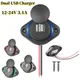 12-24V Dual USB Charger 3.1A Car Phone Charger Power Socket Adapter for Car Motorcycle Boat For