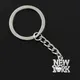 New Fashion Men 30mm Keychain DIY Metal Holder Chain Vintage Heart New York 14x14mm Silver Color