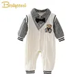 One-Piece Baby Romper Knitted Cartoon Bear Baby Boys Girl Clothes Long Sleeves Autumn Kids Jumpsuits