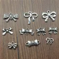 20pcs Charms Tiny Bow Antique Silver Color Bowknot Charms Jewelry Findings DIY Bowknot Charms