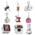 New 925 Sterling Silver Radio Social App Cake Pandora DIY fine beads Fit Original Pandora Charm