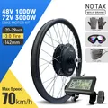 MXUS Brand Electric Bike Conversion Kit 20-29Inch 700C 48V 1000W 72V 3000W 3.0Tyre Brushless Hub