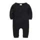 Honeyzone Newborn Romper Unisex Baby Clothes Black Full Sleeve Infant Jumpsuit Cotton Bodysuit