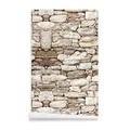 Waterproof 3D Effect Wallpaper Roll Realistic Faux Stone Texture Vinyl PVC Wall Paper Home Decor