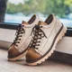 Men Leather Casual Shoes Comfortable Platform Shoes Suede Genuine 2023 British Style Lace-Up Shoes