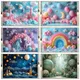 Boy Girl 1st Birthday Backdrop Photography Baby Shower AI Balloon Clouds Party Decor Photo
