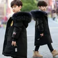 2023 Boys Velvet Thick Jackets Winter -30℃ Children's Parka Warm Cotton-Padded Outerwear Big Kids