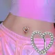 1PCS Crystal Heart Belly Button Rings Stainless Steel Butterfly Belly Ring Cute Pink Navel Barbell