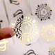100 sheets/black gold foil sticker custom cosmetic logo wedding custom label golden packaging round