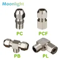 Copper Nickel Plating Ferrule Compression Pipe Fitting Connector Thread 1/8 1/4 3/8 OD 4 6 8 10 12mm