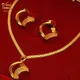 24K Gold-plated Two Piece Copper Jewelry Set India Dubai Jewelry Gold Warped Geometry Necklace