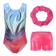 Girls' Gymnastics Dance Clothes For 5-12 Years Fashion Hair Band And Shorts Leotards Sparkly