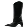 2023 neue Mode geformte Ferse kniehohe Stiefel Damen elegante Party schwarz Herbst Winter lange Stiefel große Größe 34-43 Mädchens chuhe