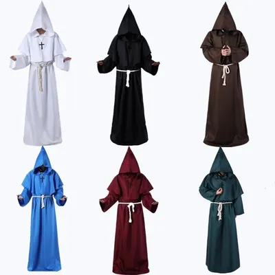 Neue Halloween Männer mittelalter liche Mönch Roben Mönch Kostüme Zauberer Kostüme Priester Kostüme Cosplay Kostüme Image