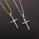 Fashion Female Cross Pendants dropshipping Gold Black Color Stainless Steel Jesus Cross Pendant