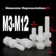 M3 M4 M5 M6 M8 M10 M12 Nylon Kunststoff Hex Schrauben und Muttern und Nylon Flache Scheiben
