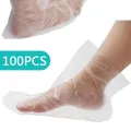 100Pcs/Pack Disposable Foot Covers Plastic Transparent Shoes Cover Paraffin Bath Wax SPA Therapy