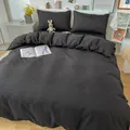 Solid Color Duvet Cover Black Quilt Cover Queen King Size Comforter Cover High Quality Skin Friendly