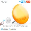 Wifi smart wake up light workday wecker mit 7 farben sonnenaufgang/sonnen untergang smart life tuya