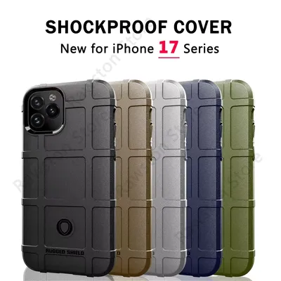 Shockproof Rugged Phone Case for Apple iPhone 15 16 17 Pro Max 13 12 Mini 11 14 Plus Air Soft Silicone Protective armor Cover