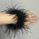 Real Ostrich Feather Cuffs women Wrist Sleeve fur cuff Luxury Furry Feather feather cuff snap