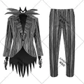 Nightmare Jack Cos Skellington Cosplay Costume Coat Pants Outfit Halloween Carnival Party Disguise