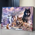 5D DIY Diamond Painting Animal Full Square/Round Diamond Embroidery Snow mountain Wolf Home