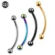 1PC 16G Titanium Snake Eye Tongue Barbell Curved Barbell Eyebrow Rings Snake Piercing Labret Lip