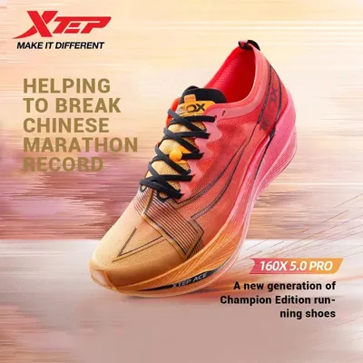 Xtep 160X 5.0 Pro Running Shoes Men Carbon Plate Professional Marathon PB Sport Shoes Comfortable Non-Slip Sneaker 977319110039