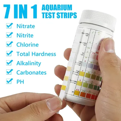 100 Stücke Aquarium Teststreifen Wasserqualität Teststreifen 7/in1 Aquarium Test Kit Süßwasser Image