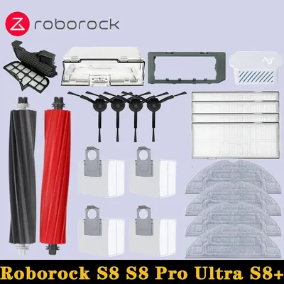Roborock S8 S8 Pro Ultra S8+ Roboterstaubsauger Ersatzteile Hauptseitenbürsten Mopptücher Image