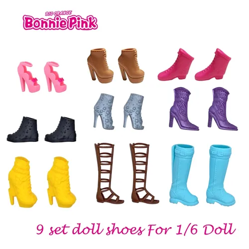 Bonnie pink 9 Set Puppen schuhe für 11 5 Puppe Zoll Puppen hochwertige bjd Puppen schuhe Modedesign