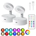 Wireless RGB Remote Spotlight wiederauf ladbare Akzent Lichter LED Puck Lichter dimmbare Timer Wand