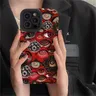 Mode gruselige gruselige rote Augen Silikon hülle für iPhone 13 14 15 Pro Max 11 12 Mini Se 7 8 plus