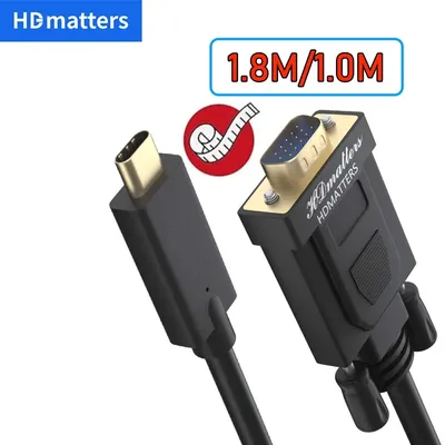 USB C zu VGA Kabel für iPhone 15 Pro Max USB 3,1 Typ C zu VGA Monitor Video adapter für Apple MacBook Pro Mac Mini Dell Lenovo