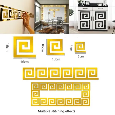 10 Stück Acryl-Wandspiegelaufkleber mit selbstklebendem 3D-Wanddekor-Aufkleber für Zuhause und Büro, Image